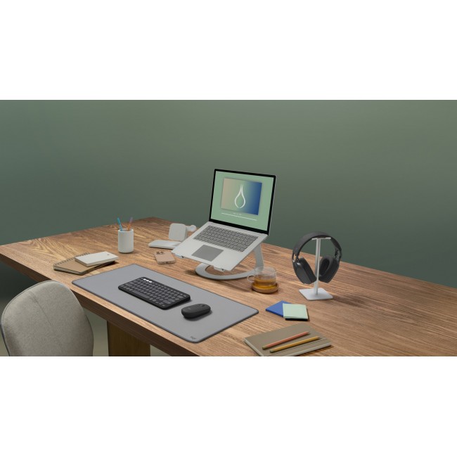 Logitech Pebble 2 Combo keyboard Mouse included Universal RF Wireless + Bluetooth QWERTY US International Graphite