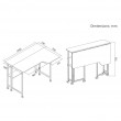 Maclean Folding Desk/Table, White, Mobile, 100x73 cm, max. 50 kg, Corner, L-Shaped, MC-126 L/W