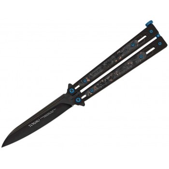 N Tokisu 02259 Balisong Bright Black Steel