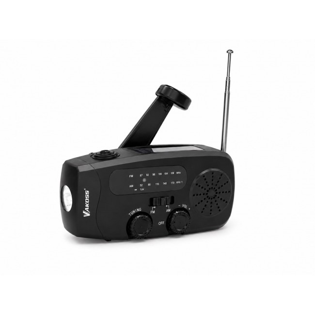 Vakoss FM-3660K FM/AM Emergency Radio with Dynamo / Flashlight / Power Bank / Solar Panel Vakoss FM-3660K FM/AM Emergency Radio with Dynamo / Flashlight / Power Bank / Solar Panel