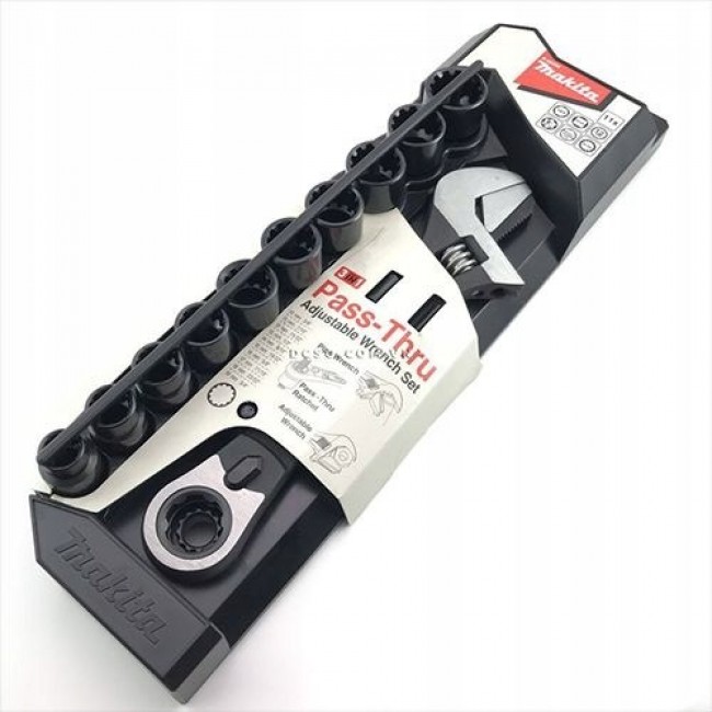 MAKITA ADJUSTABLE WRENCH 150mm WITH A SET OF THROUGH-SOCKETS MAKITA ADJUSTABLE WRENCH 150mm WITH A SET OF THROUGH-SOCKETS