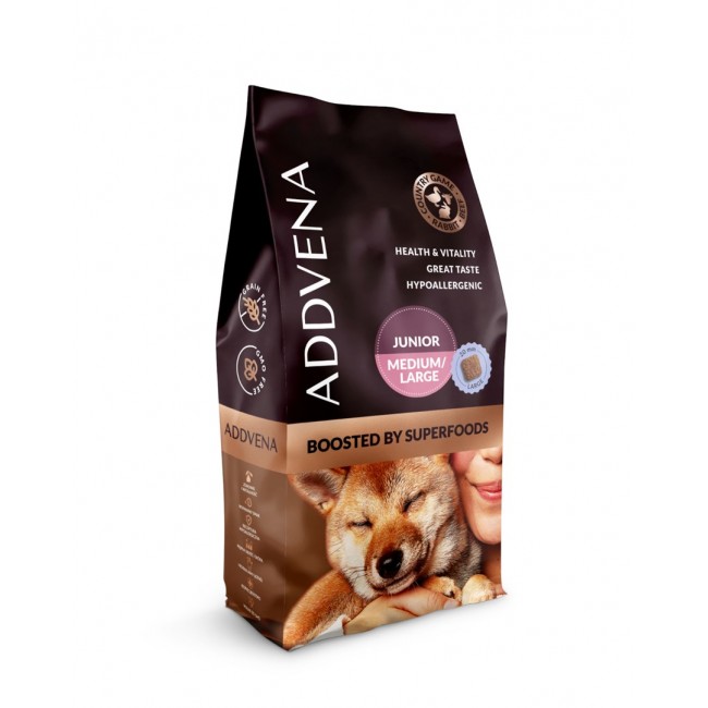 ADDVENA Boosted by superfoods Junior Medium/Large Beef - dry dog food - 10kg ADDVENA Boosted by superfoods Junior Medium/Large Beef - dry dog food - 10kg