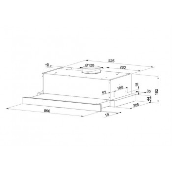 Telescopic hood MAAN Corona G 60 315 m3/h, White