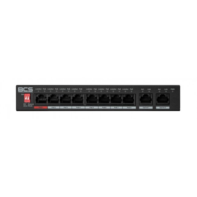 BCS BCS-L-SP0802G(2) Unmanaged Fast Ethernet (10/100) Power over Ethernet (PoE) Desktop Black
