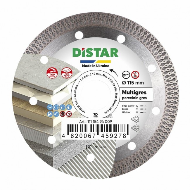 DISTAR MULTIGRES DIAMOND BLADE 115 x 1.4 x 10 x 22.23mm DISTAR MULTIGRES DIAMOND BLADE 115 x 1.4 x 10 x 22.23mm