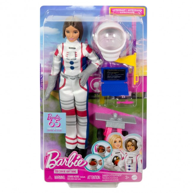 Barbie 65th Anniversary Doll & 10 Accessories, Astronaut Set with Brunette Doll Barbie 65th Anniversary Doll & 10 Accessories, Astronaut Set with Brunette Doll