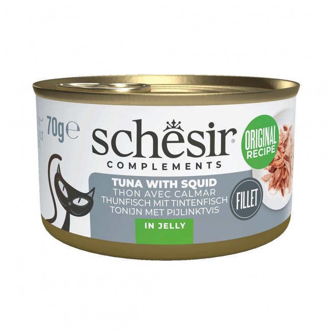 SCHESIR Complements Tuna with squids in jelly - wet cat food - 70g SCHESIR Complements Tuna with squids in jelly - wet cat food - 70g