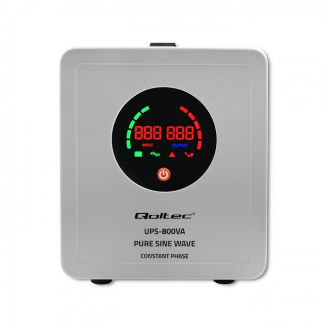 Qoltec 50718 Uninterruptible power supply Pure Sine Wave UPS | 800VA | 560W | constant phase | Grey Qoltec 50718 Uninterruptible power supply Pure Sine Wave UPS | 800VA | 560W | constant phase | Grey