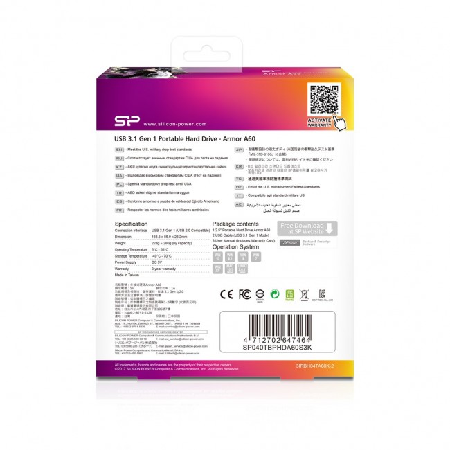 Silicon Power Armor A60 external hard drive 4000 GB Black, Green Silicon Power Armor A60 external hard drive 4000 GB Black, Green