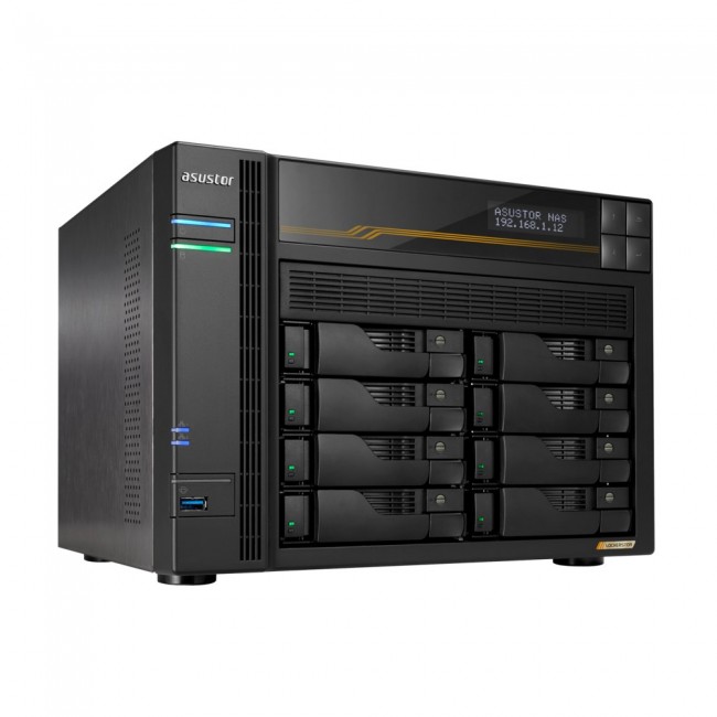 Asustor LOCKERSTOR 8 Gen3 NAS Desktop AMD Ryzen V3C14 16 GB DDR5 ADM Black