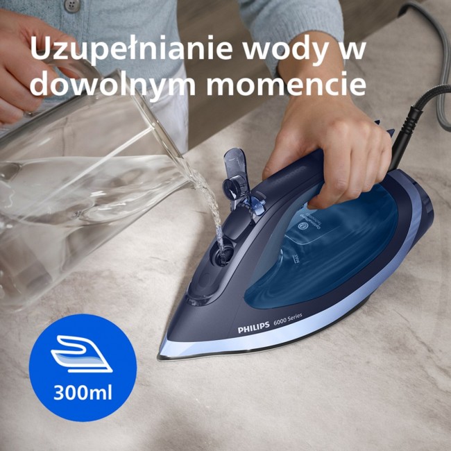 Philips 6000 series DST6120/20 iron Steam iron SteamGlide Plus soleplate 2600 W Blue