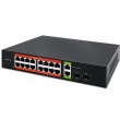 Qoltec Prze ącznik sieciowy SWITCH Gigabit Ethernet PoE | 16x RJ45 | 2x RJ45 Uplink | 2x SFP | 1000Mb/s Qoltec Prze ącznik sieciowy SWITCH Gigabit Ethernet PoE | 16x RJ45 | 2x RJ45 Uplink | 2x SFP | 1000Mb/s