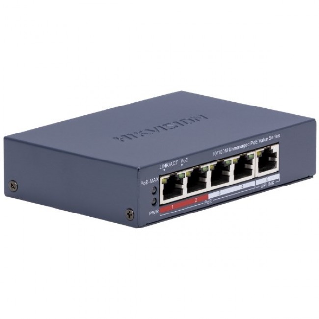 SWITCH POE DS-3E0105P-E/M(C) 4-PORTOWY Hikvision SWITCH POE DS-3E0105P-E/M(C) 4-PORTOWY Hikvision