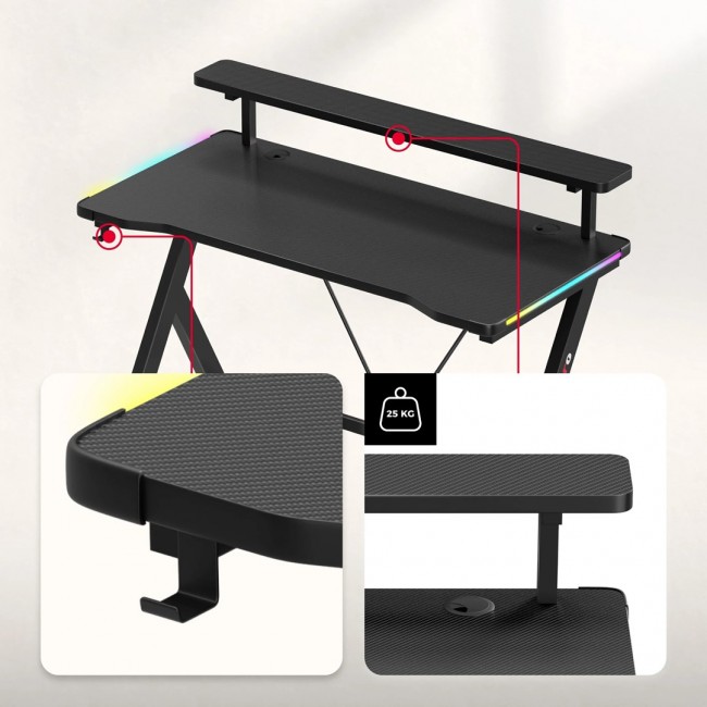 Huzaro Hero 1.9 RGB Gaming Desk Black Huzaro Hero 1.9 RGB Gaming Desk Black