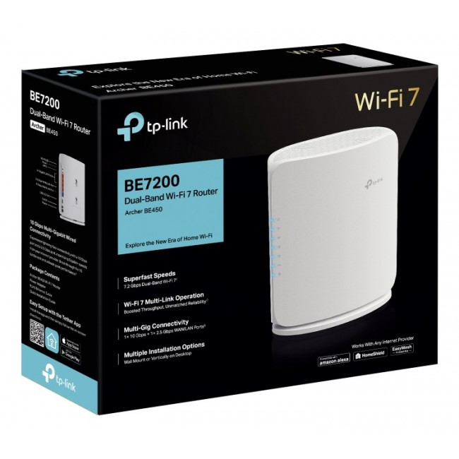 TP-Link Archer BE450 wireless router Multi-Gigabit Ethernet Dual-band (2.4 GHz / 5 GHz) White