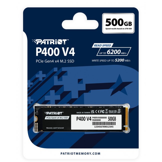 Patriot Memory P400 V4 500 GB M.2 PCI Express 4.0 NVMe