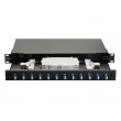 Equip 12-Port Fiber Optic Splice Box, LC Duplex, OS2, 1U, Equipped, Black