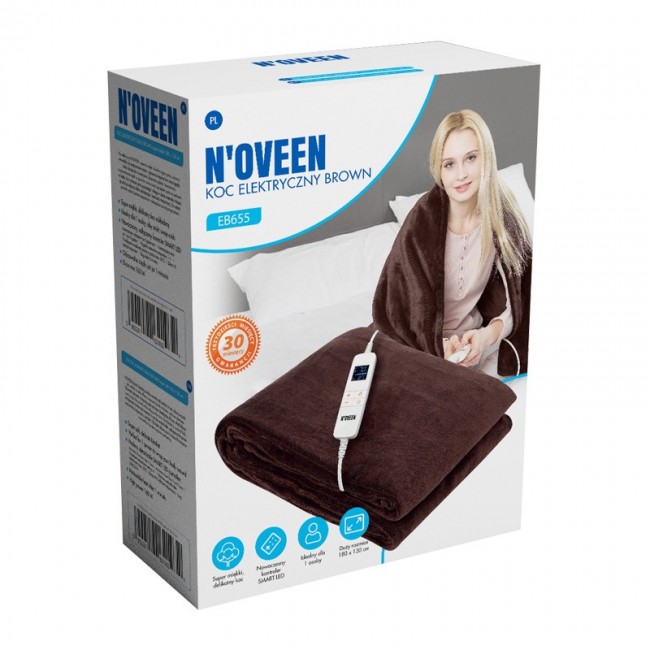 NOVEEN ELECTRIC BLANKET EB655 BROWN SUPER SOFT 180X130CM