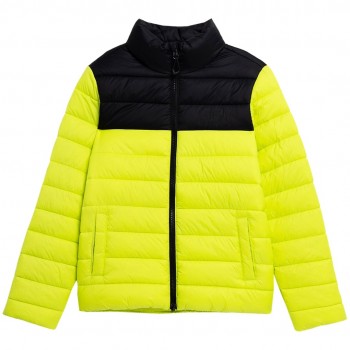 Boy's down jacket 4F juicy green 4FJSS23TDJAM077 45S 158cm