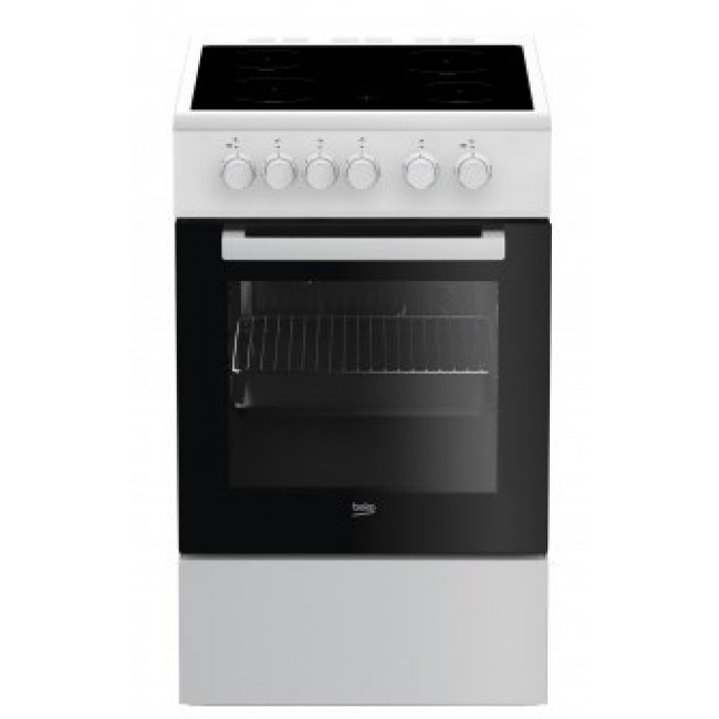 Beko FSS57000GW cooker Freestanding cooker Ceramic Black, White A