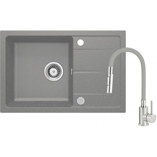 Granite sink with flexible spout faucet Granite sink with flexible spout faucet