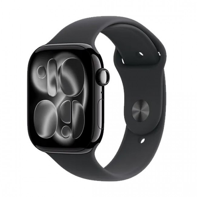 Apple Watch Series 11 GPS 46mm Jet Black Aluminium Case with Black Sport Band - M/L