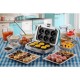 Ariete 1972 Sandwiches & Cookies Party Time, Multifunction Electric Griddle, 700 Watt, 3 non-stick and interchangeable plates, Blue
