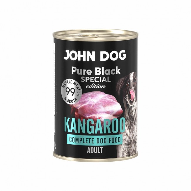 JOHN DOG Pure Black Special Edition Mono Kangaroo - wet dog food - 400g