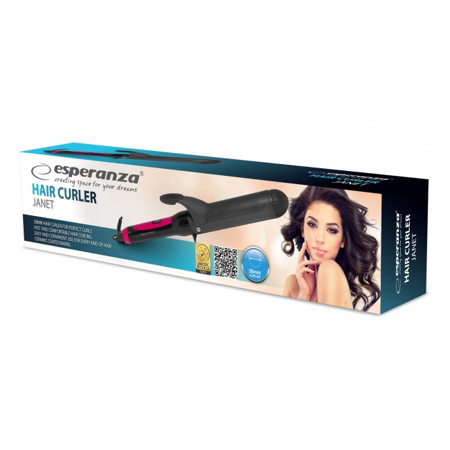 Esperanza EBL011 Curling iron Warm Black, Pink 1.8 m