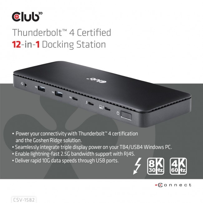 CLUB3D Thunderbolt 4 Certified 12-in-1 Docking Station CLUB3D Thunderbolt 4 Certified 12-in-1 Docking Station