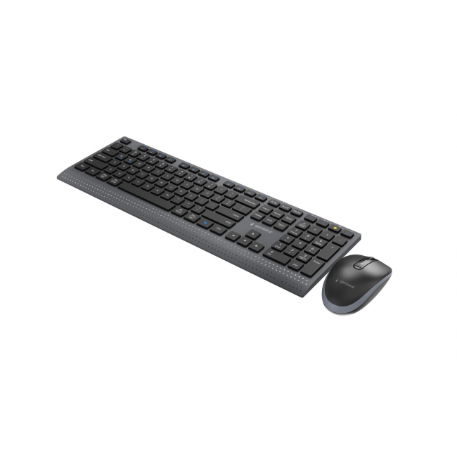 Gembird KBS-WPS-02 Dual-mode slim wireless desktop set, 2.4G+BT, US layout