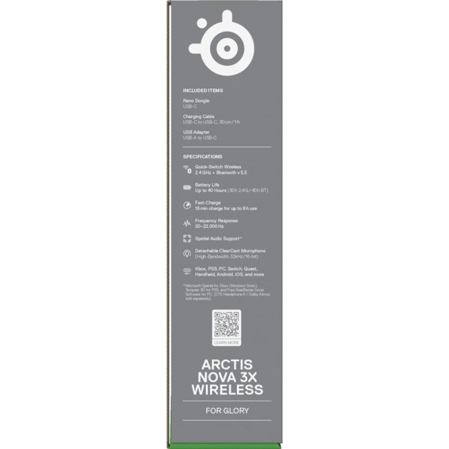Steelseries Arctis Nova 3X Wireless, Xbox, White