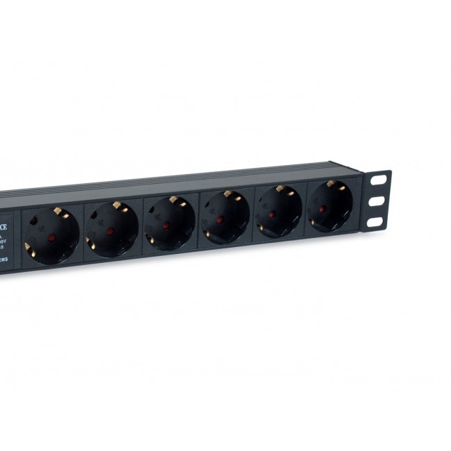 Equip 6-Outlet German Power Distribution Unit, with Surge Protection, Integrated line fitler
