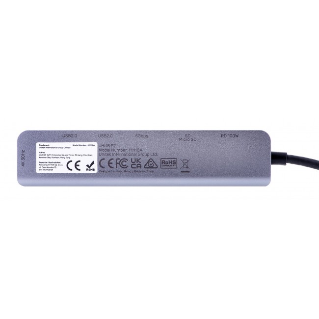 UNITEK HUB USB-C H1118A USB-A x3, USB-C, HDMI, SD, microSD UNITEK HUB USB-C H1118A USB-A x3, USB-C, HDMI, SD, microSD