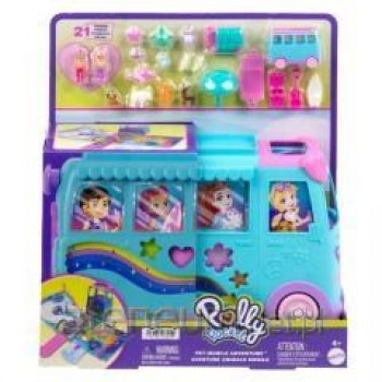 Polly Pocket Pet Mobile Adventure Transforming Camper with Accessories JCC22 MATTEL