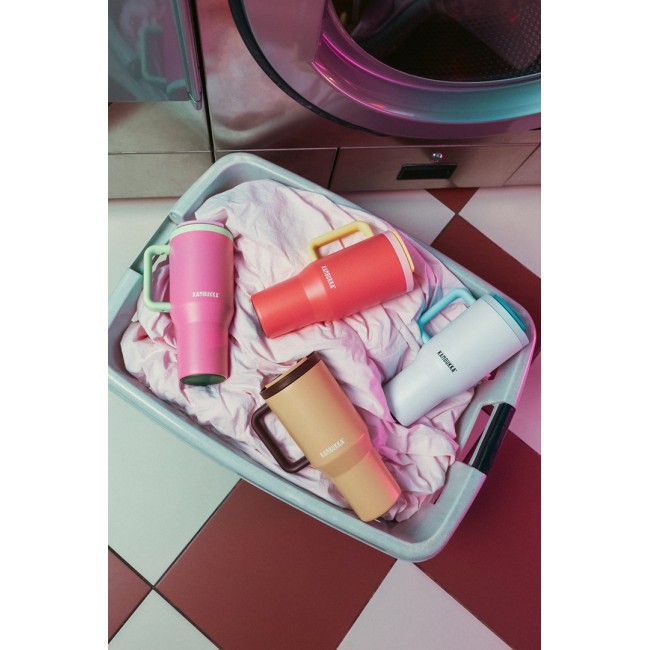 Thermal mug with telescopic straw Kambukka Rio Tumbler 950ml Pink Papaya