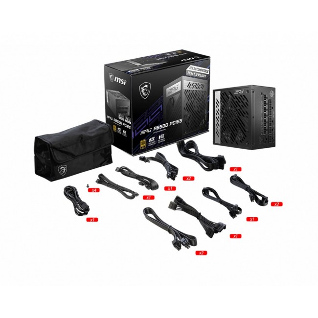 MSI MPG A850G PCIE5 power supply unit 850 W 24-pin ATX ATX Black MSI MPG A850G PCIE5 power supply unit 850 W 24-pin ATX ATX Black