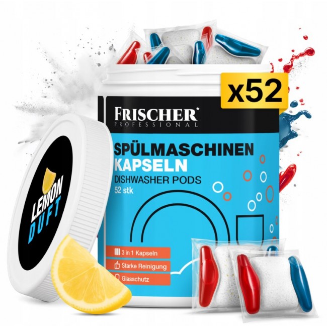Frischer 3-in-1 dishwasher capsules, 52 pieces Frischer 3-in-1 dishwasher capsules, 52 pieces