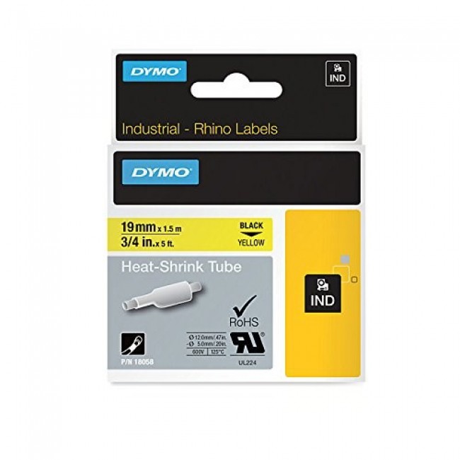DYMO IND Heat-Shrink Tube Labels - 19mm x 1,5m