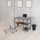 Maclean loft folding desk, dimensions: 107x45x75cm, max - 150 kg, with top, dark walnut color, MC-411 B