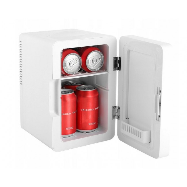 ELLE 6L white mini fridge with LED make-up mirror