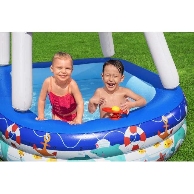 Inflatable pool+canopy 213x155x132 B54370