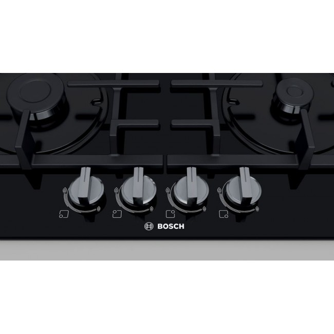 Bosch Serie 4 PNH6B6B90 hob Black Built-in 60 cm Gas 4 zone(s)