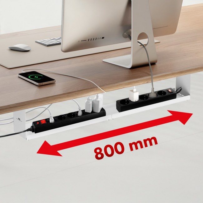 Maclean compact under-desk cable organizer, max load 5kg, white, MC-107 W Maclean compact under-desk cable organizer, max load 5kg, white, MC-107 W