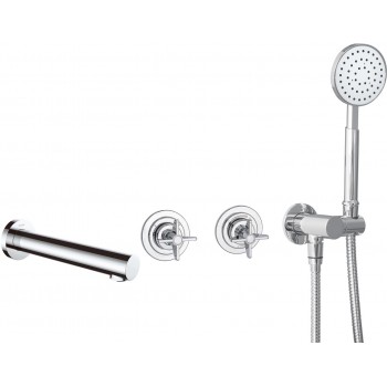 Concealed bath faucet with shower set
