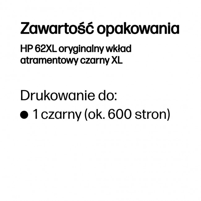 HP 62XL High Yield Black Original Ink Cartridge HP 62XL High Yield Black Original Ink Cartridge