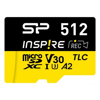 Memory card Silicon Power Inspire 512 GB MicroSDXC V30 UHS-I U3 A2 4K + adapter (SP512GBSTXLA2V1NSP)