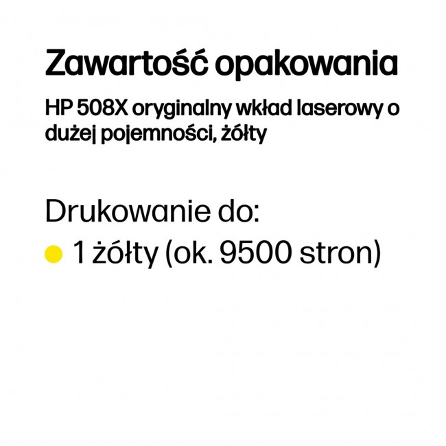 HP 508X High Yield Yellow Original LaserJet Toner Cartridge HP 508X High Yield Yellow Original LaserJet Toner Cartridge