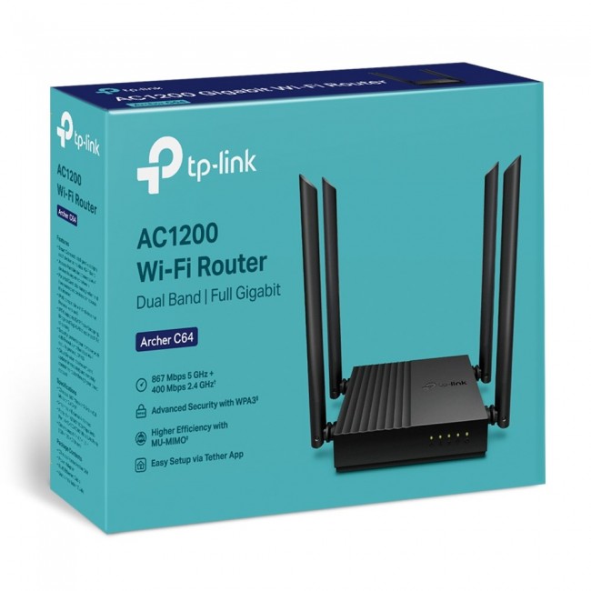 TP-LINK ARCHER C64 dual-band W-Fi router, black