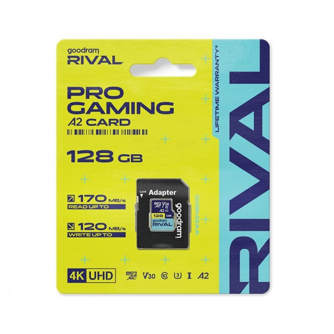 GOODRAM RIVAL M2AA 128 GB MicroSDXC V30 A2 UHS-I U3 + adapter (GGSM2AA-1280R12)